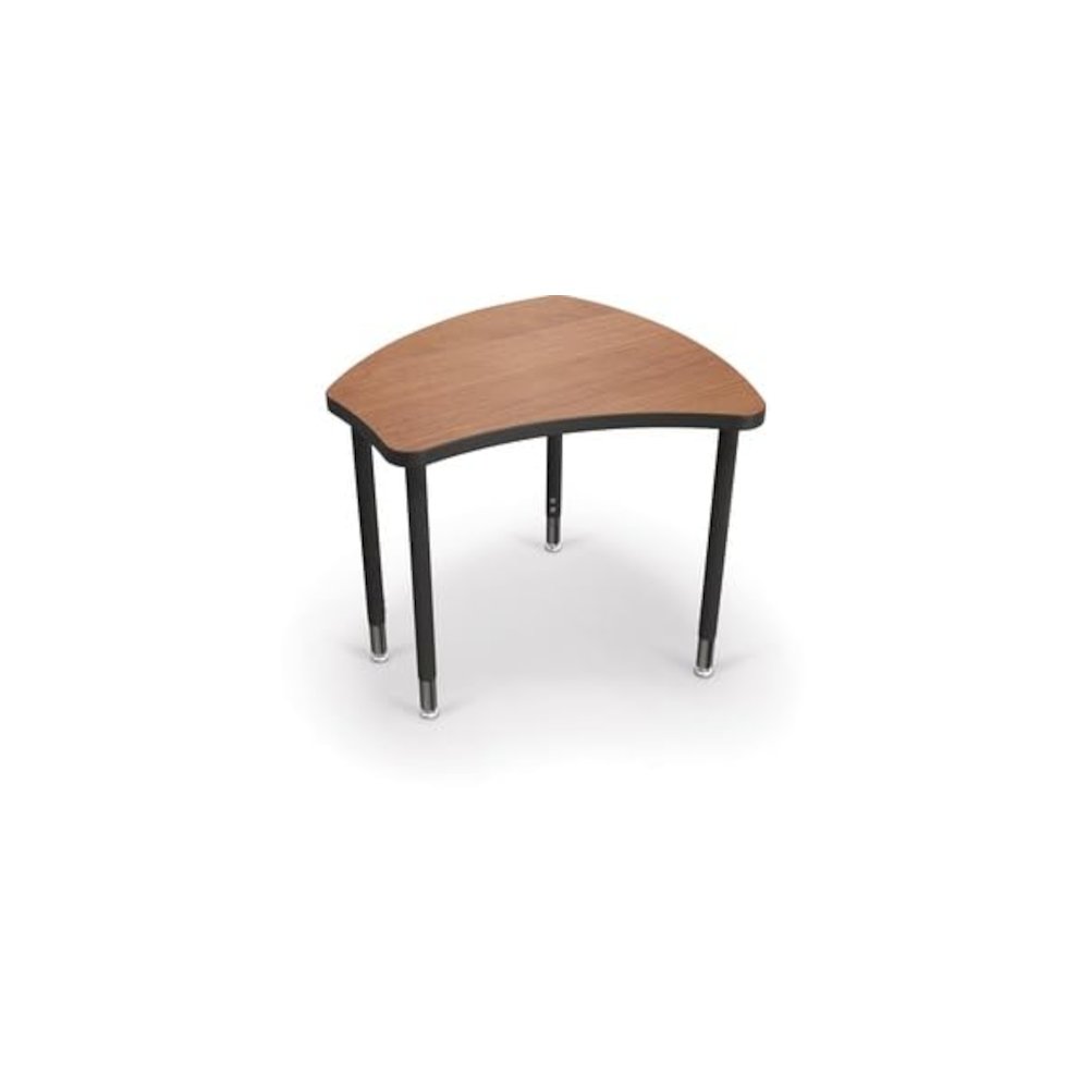 Large Shapes - Amber Cherry Top Surface And Black Edgeband - Black Horseshoe Legs - No Bookbox - BALT