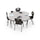Activity Table - 48'' Clover - Gray Nebula Top Surface - Black Edgeband - BALT