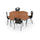 Activity Table - 60'' Clover - Amber Cherry Top Surface - Black Edgeband - BALT