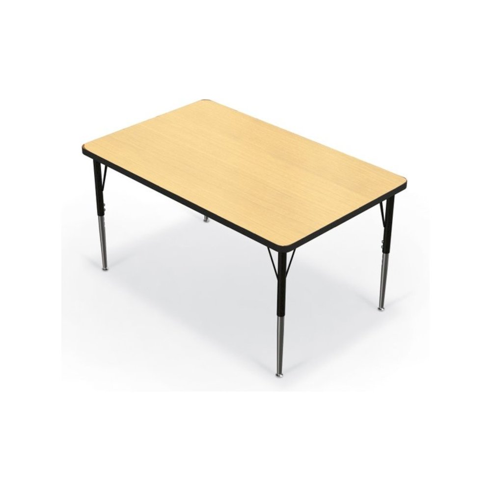 Activity Table - 30''X48'' Rectangle - Fusion Maple Top Surface - Black Edgeband - BALT