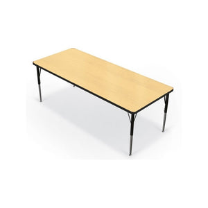 Activity Table - 30''X72'' Rectangle - Fusion Maple Top Surface - Black Edgeband - BALT