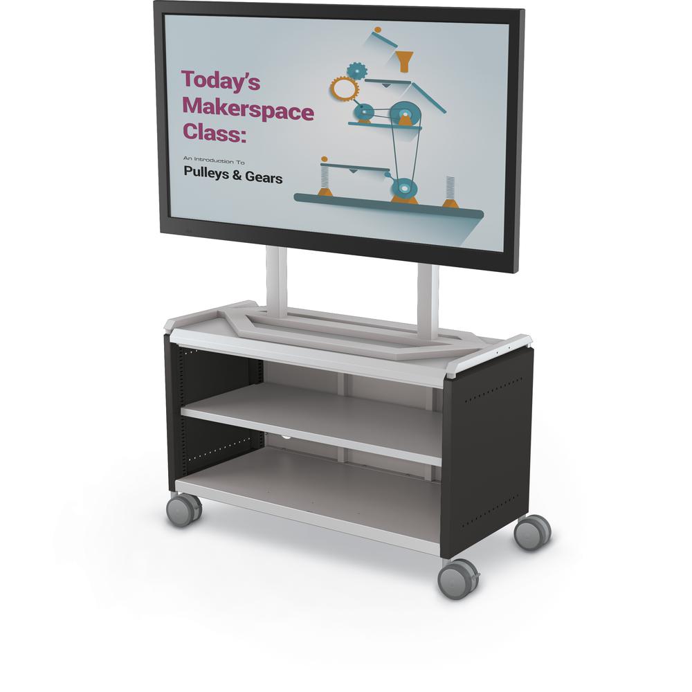 Compass Cabinet - Maxi H1 -Shelves / Casters / TV Mount - Black - Moore