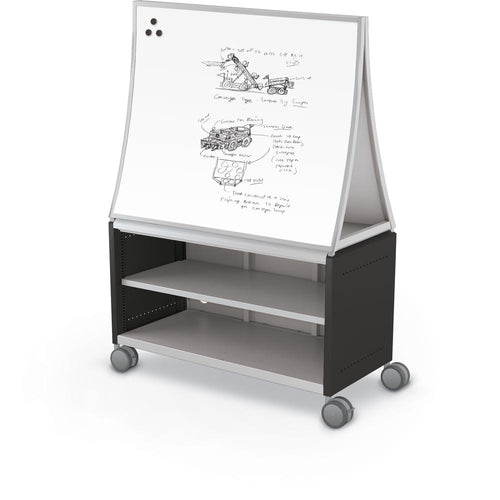 Compass Cabinet - Maxi H1 -Shelves / Casters / Ogee Board - Black - Moore