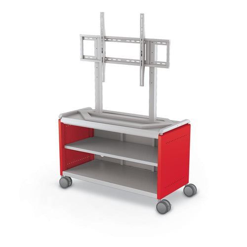 Compass Cabinet - Maxi H1 -Shelves / Casters / TV Mount - Red - Moore