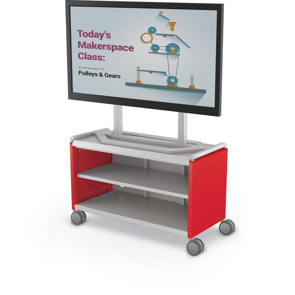 Compass Cabinet - Maxi H1 -Shelves / Casters / TV Mount - Red - Moore