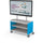 Compass Cabinet - Maxi H1 -Shelves / Casters / TV Mount - Blue - Moore