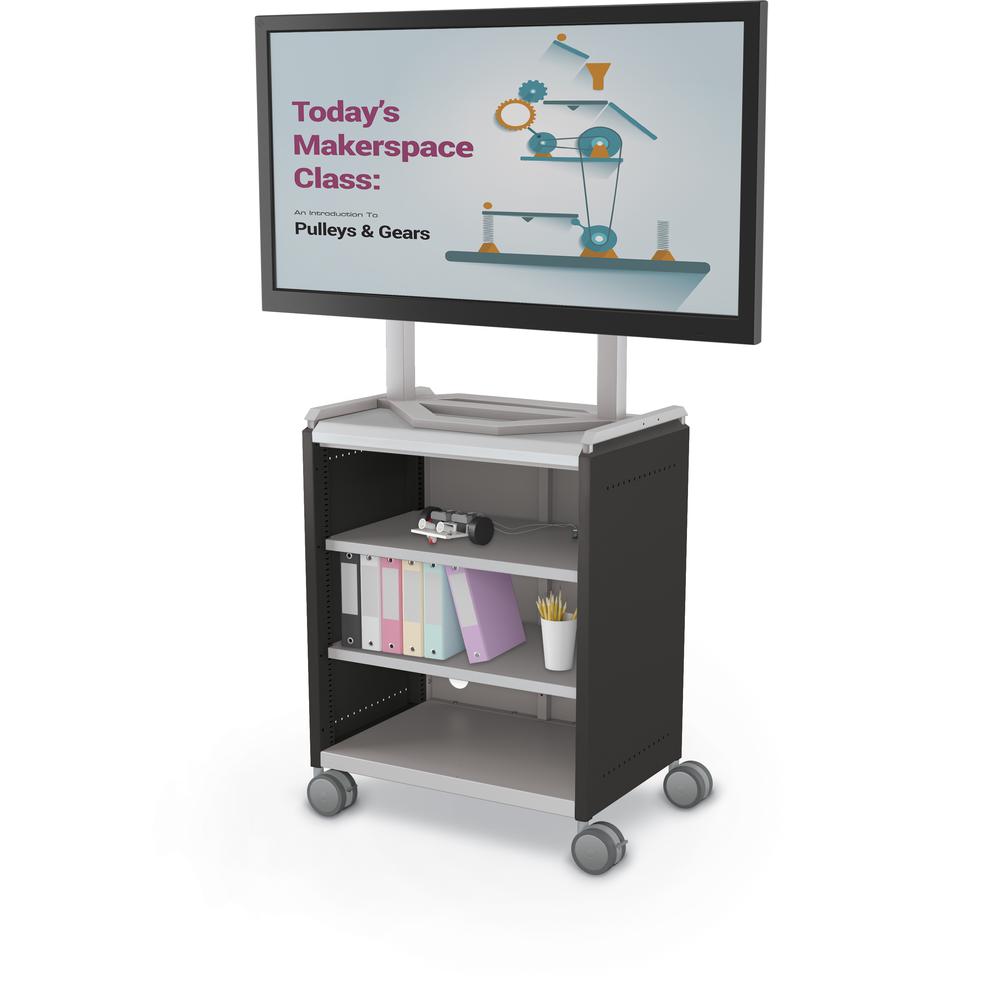 Compass Cabinet  - Midi H2 -Shelves / Casters / TV Mount -Black - Moore