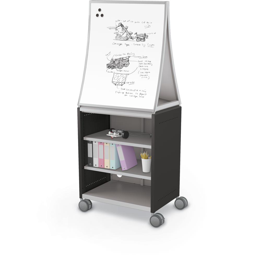 Compass Cabinet  - Midi H2 -Shelves / Casters / Ogee Board - Black - Moore