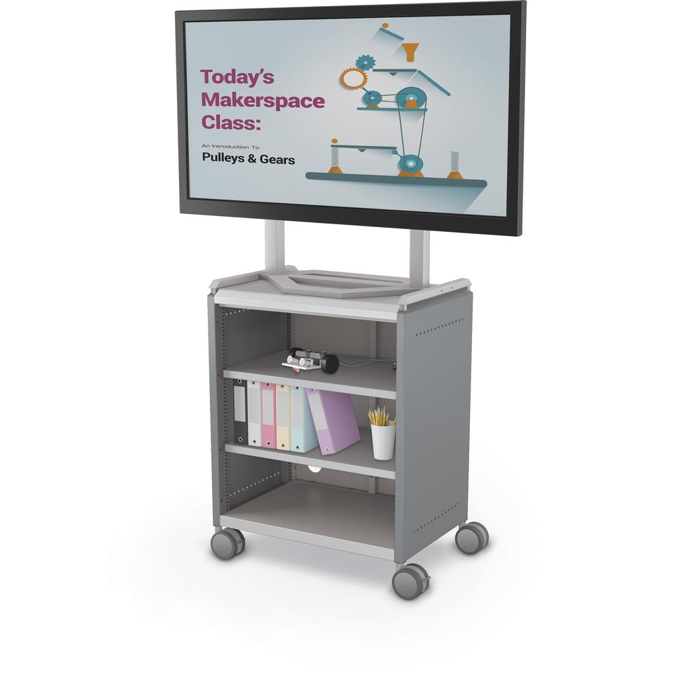 Compass Cabinet  - Midi H2 -Shelves / Casters / TV Mount - Cool Grey - Moore