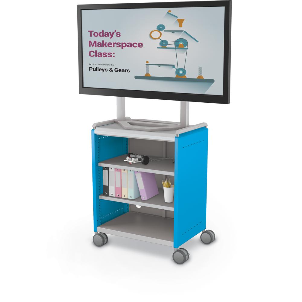 Compass Cabinet  - Midi H2 -Shelves / Casters / TV Mount -Blue - Moore
