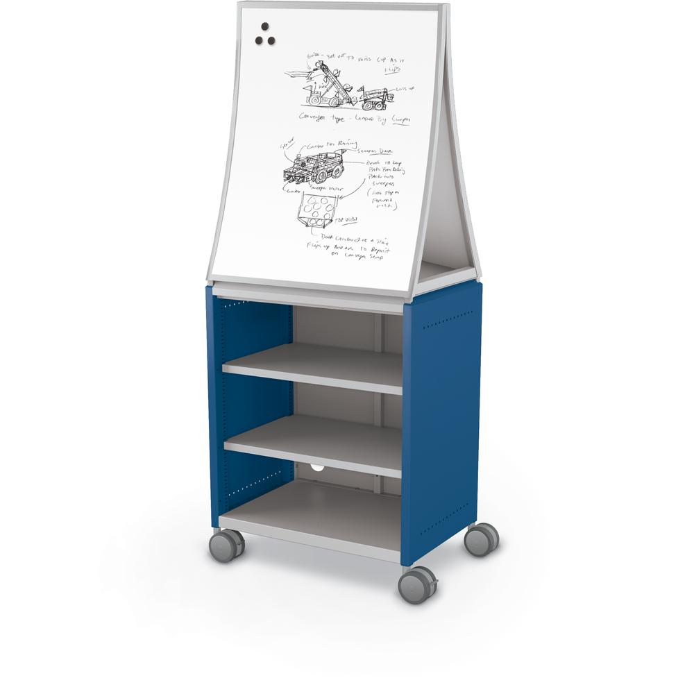 Compass Cabinet  - Midi H2 -Shelves / Casters / Ogee Board - Navy - Moore