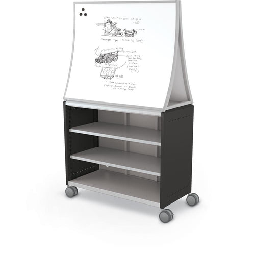 Compass Cabinet - Maxi H2 -Shelves / Casters / Ogee Board - Black - Moore