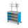 Compass Cabinet - Maxi H2 -Shelves / Casters / TV Mount - Blue - Moore