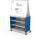 Compass Cabinet - Maxi H2 -Shelves / Casters / Ogee Board - Navy - Moore