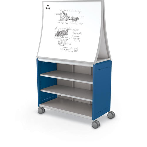 Compass Cabinet - Maxi H2 -Shelves / Casters / Ogee Board - Navy - Moore