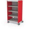Compass Cabinet - Midi H3 -Shelves / Casters - Red - Moore