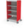 Compass Cabinet - Midi H3 -Shelves / Casters - Red - Moore
