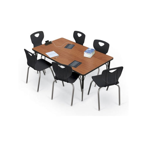 Activity Table - 36''X60'' Rectangle - Amber Cherry Top Surface - Black Edgeband - BALT