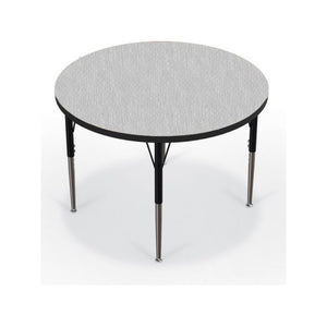 Activity Table - 36'' Round - Gray Nebula Top Surface - Black Edgeband - BALT