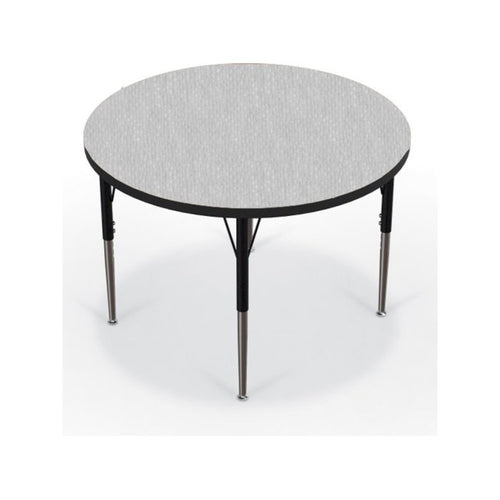 Activity Table - 36'' Round - Gray Nebula Top Surface - Black Edgeband - BALT