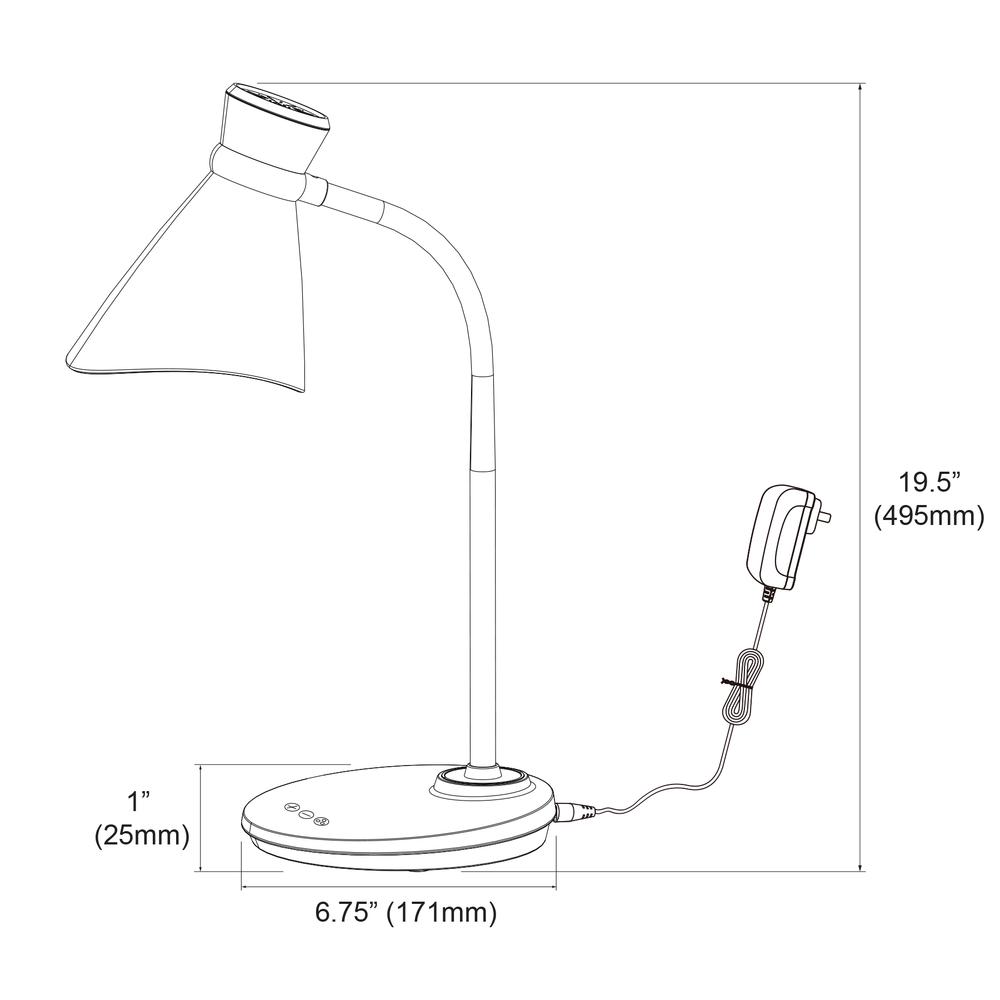 6W Desk Lamp, Black Finish - Dainolite