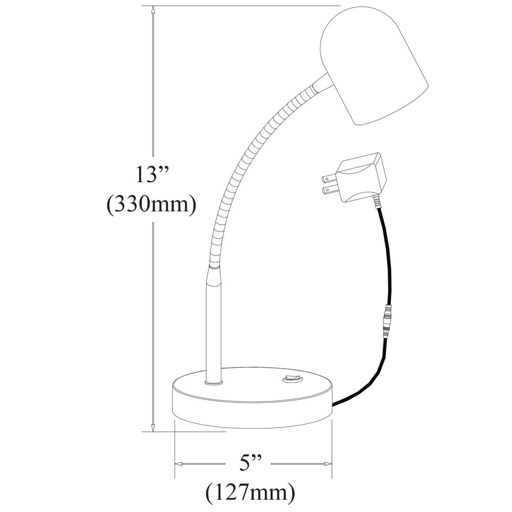 5W Table Lamp, Satin Chrome Finish - Dainolite