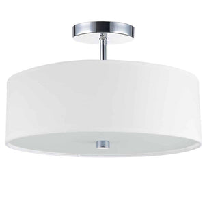 3LT Incandescent Semi-Flush PC, White Shade - Dainolite