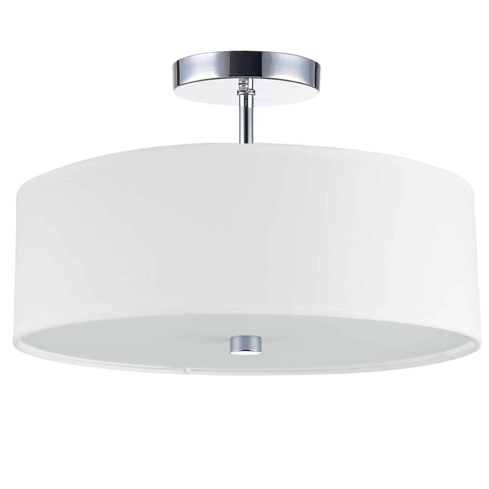 3LT Incandescent Semi-Flush PC, White Shade - Dainolite