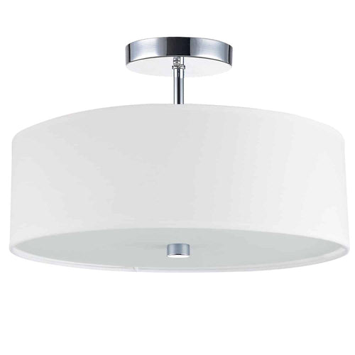 3LT Incandescent Semi-Flush PC, White Shade - Dainolite