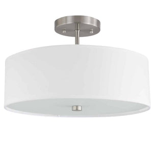 3LT Incandescent Semi-Flush SC, White Shade - Dainolite