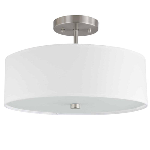 3LT Incandescent Semi-Flush SC, White Shade - Dainolite