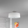 3LT Incandescent Semi-Flush SC, White Shade - Dainolite