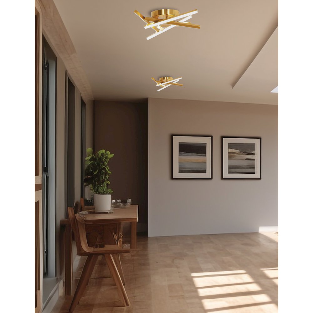 34W Flush Mount Aged Brass with White Silicone Diffuser - Dainolite