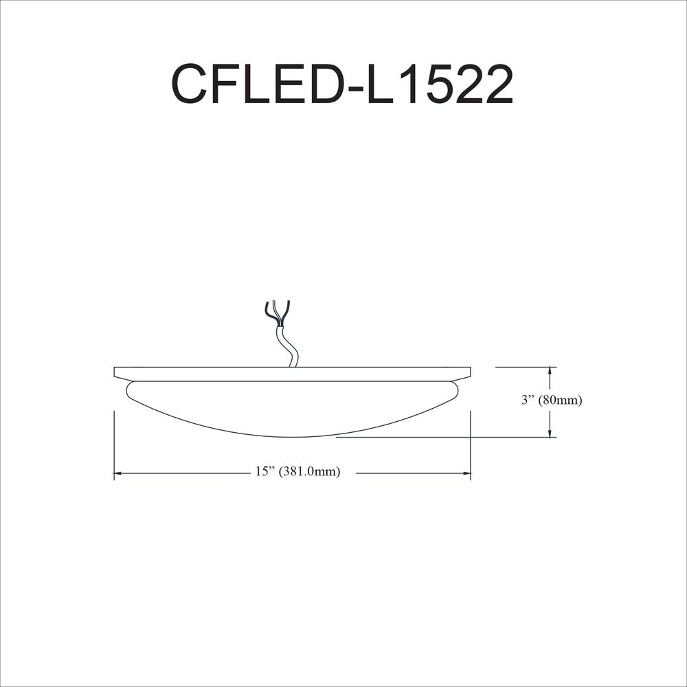Ceiling Flush 22W 381mm (15''),Polished Chrome - Dainolite