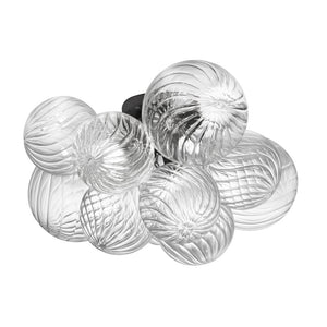 3 Light Halogen Flush Mount Matte Black with Clear Spiral Glass - Dainolite