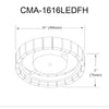16W Flush Mount Matte Black with Clear Acrylic - Dainolite