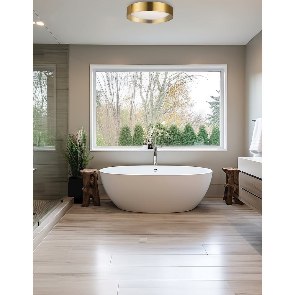 14W Flush Mount Aged Brass Metal Shade - Dainolite