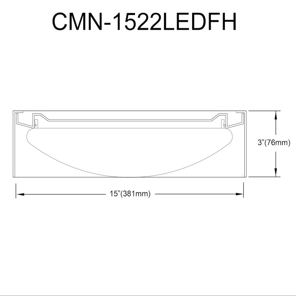 22W Flush Mount w/ Matte White Metal Shade - Dainolite