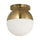 1LT Flush Mount, AGB, WH Glass - Dainolite