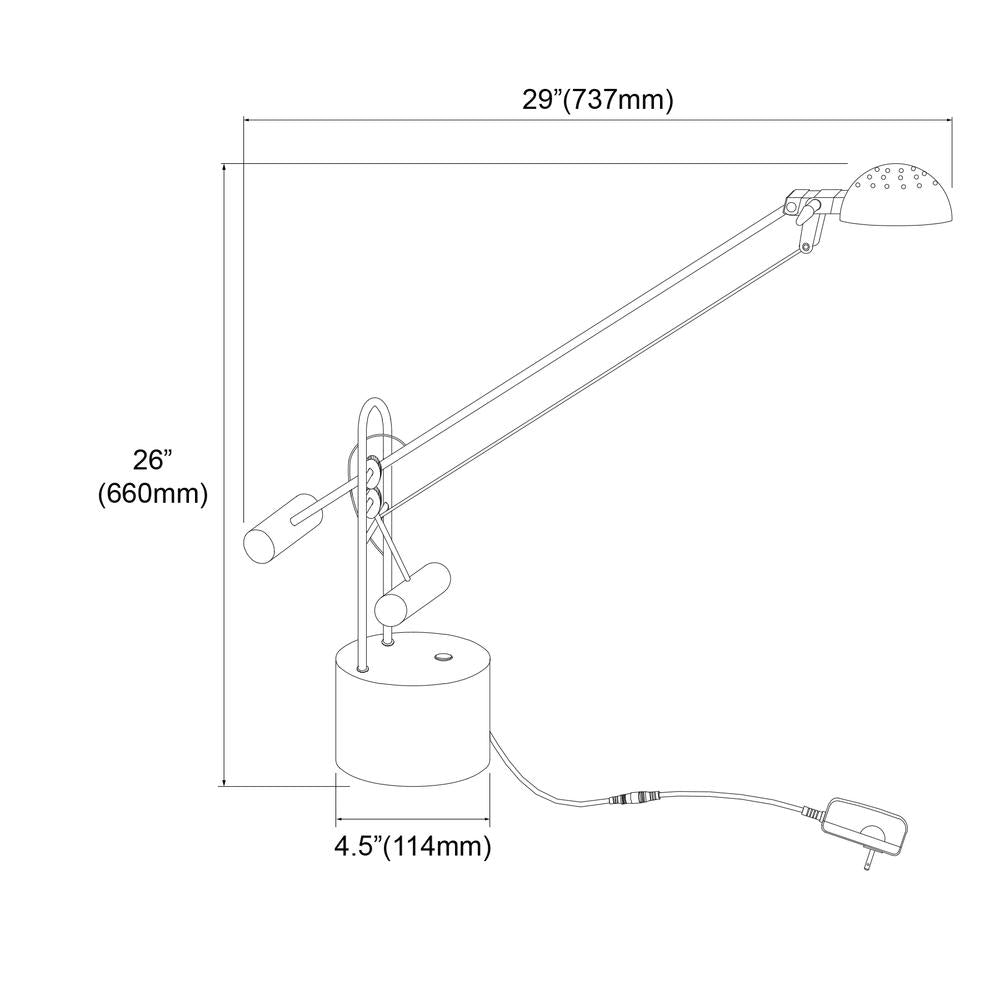 8W Desk Lamp, Black Finish - Dainolite