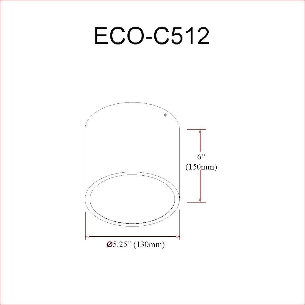 12W Flush Mount Polished Chrome with Frosted Acrylic Diffuser - Dainolite