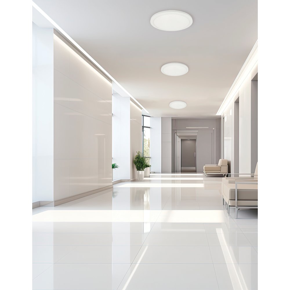 25W Matte White Flush Mount - Dainolite