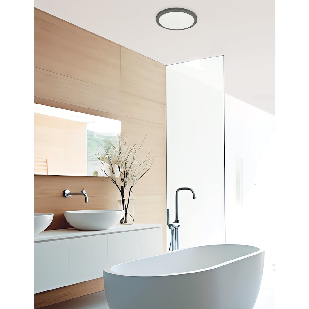 20W Matte Black Flush Mount - Dainolite