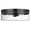 2 Light Incandescent Flush Mount Matte Black with Clear Glass - Dainolite