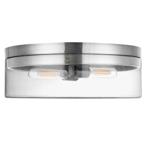 2 Light Incandescent Flush Mount Polished Chrome with Clear Glass - Dainolite