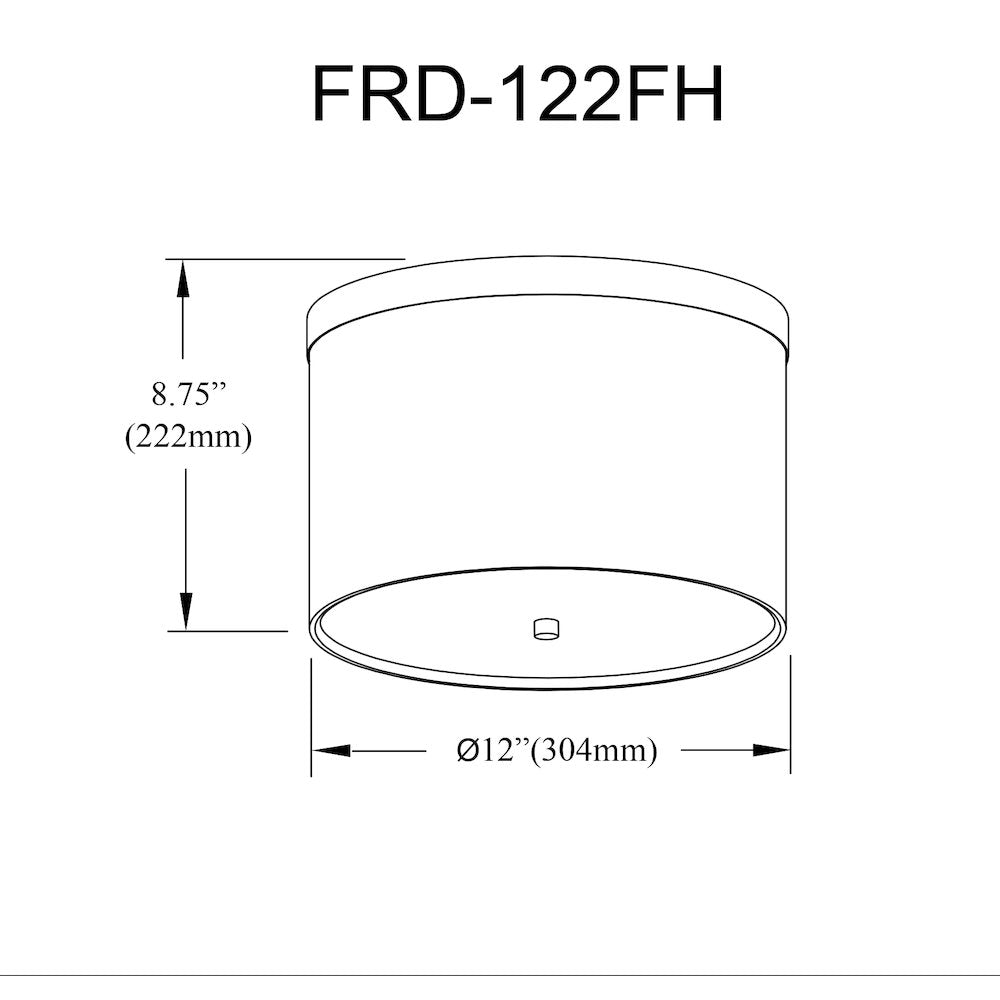 2 Light Flush Mount Aged Brass with Black Shade - Dainolite