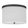 2 Light Flush Mount Matte Black with White Shade - Dainolite