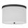 2 Light Flush Mount Matte Black with White Shade - Dainolite