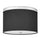 2 Light Flush Mount Polished Chrome with Black Shade - Dainolite