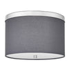 2 Light Flush Mount Polished Chrome with Grey Shade - Dainolite